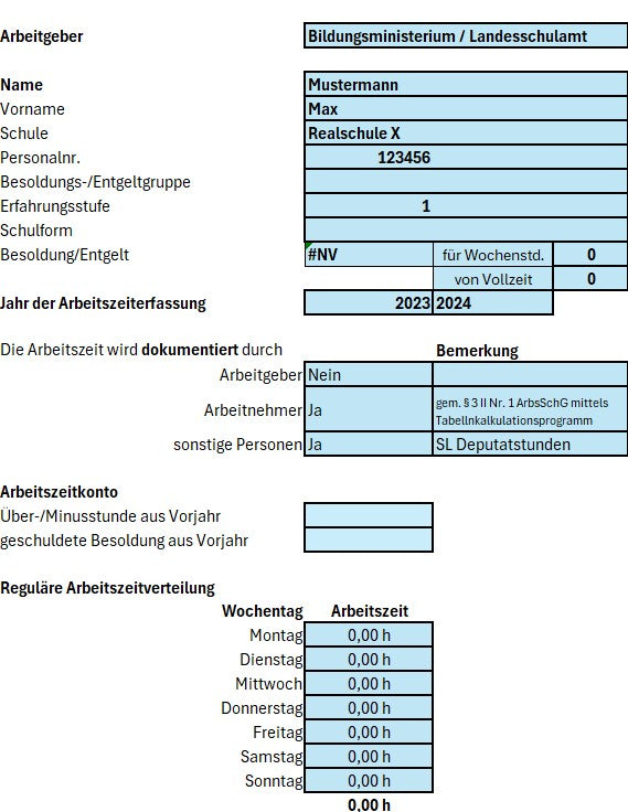 Schulalltag - elektronische Arbeitszeiterfassung für Lehrkräfte