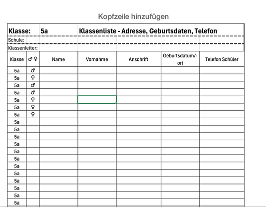 Schule: Lehreralltag - Klassenlisten